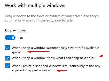 Work with multiple windows - select activate the ones you need and close the options window